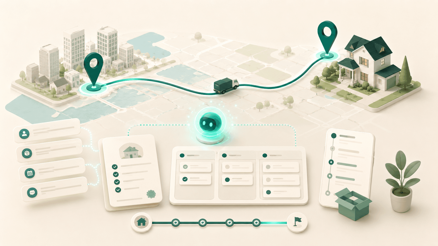 SettleMap relocation command centre with project plan, documents, services and AI assistant.